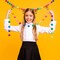 2 Pcs 13.2 ft Felt Pencil Banner for School Classroom 3D Pencil Garland Colorful Pompom Ball Hanging Banner Welcome Back Garland for Classroom First Day of School Decorations(Rainbow)